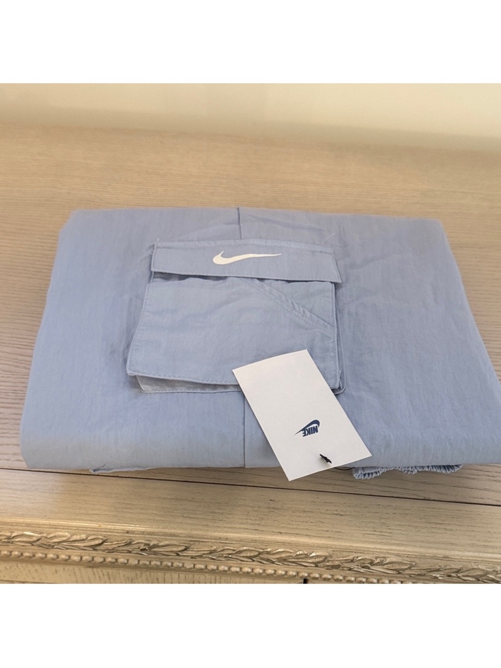 Nike Pale Blue Pullover Windbreaker with White Swoosh